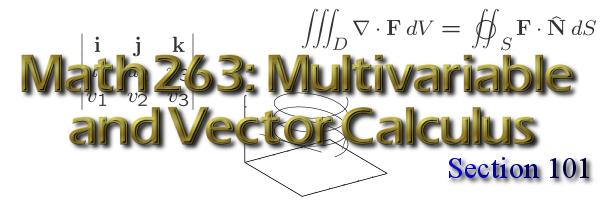 Math 263: Multivariable and Vector Calculus, Section 101