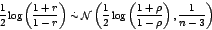 g(r)=(1/2)log((1+r)/(1-r)) is approx N((1/2)log((1+rho)/(1-rho)),1/(n-3))